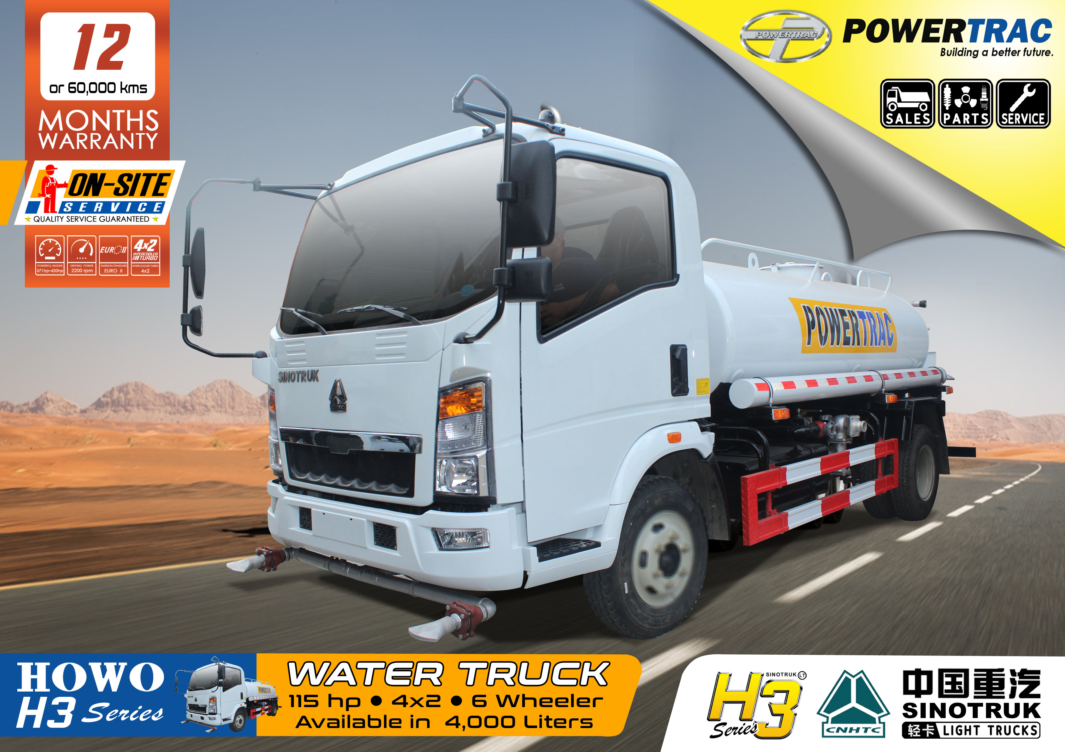 howo h3 water truck